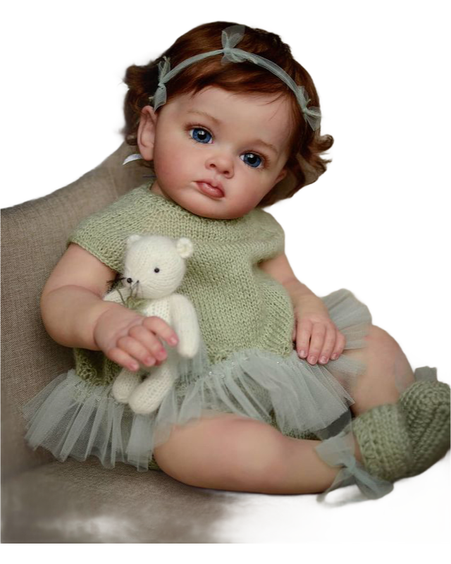 60cm Realistic Reborn Baby Doll with Hand-Painted Silicone Skin - Lifelike Toddler Girl Doll for Collectors