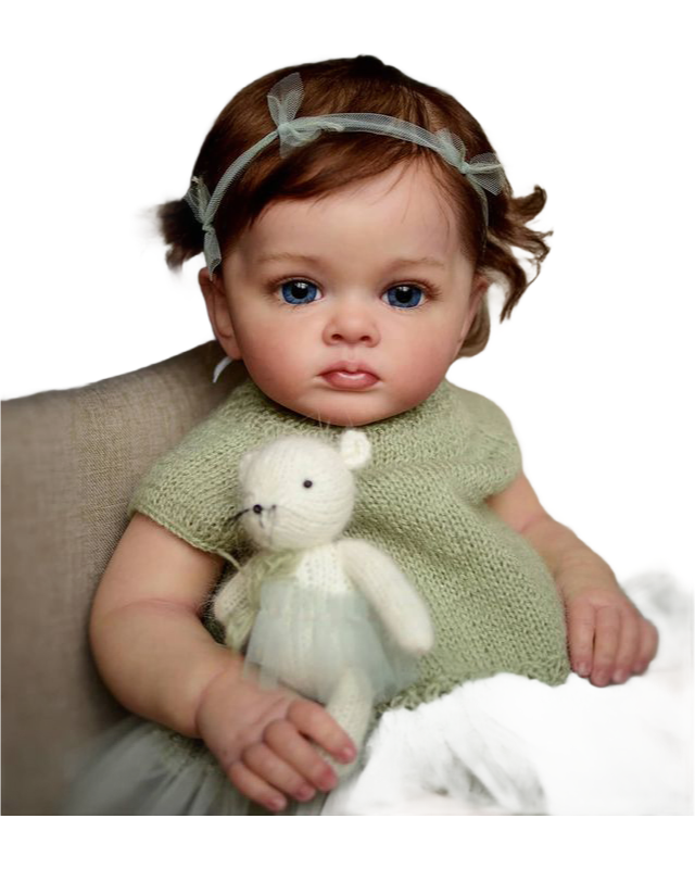60cm Realistic Reborn Baby Doll with Hand-Painted Silicone Skin - Lifelike Toddler Girl Doll for Collectors