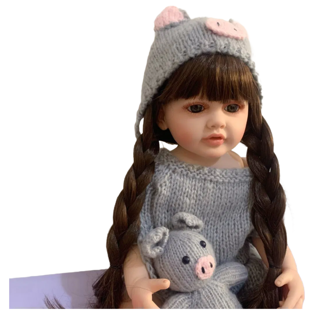 55cm Full Body Soft Silicone Reborn Toddler Doll - Lifelike Baby Doll Gift for Kids Collection