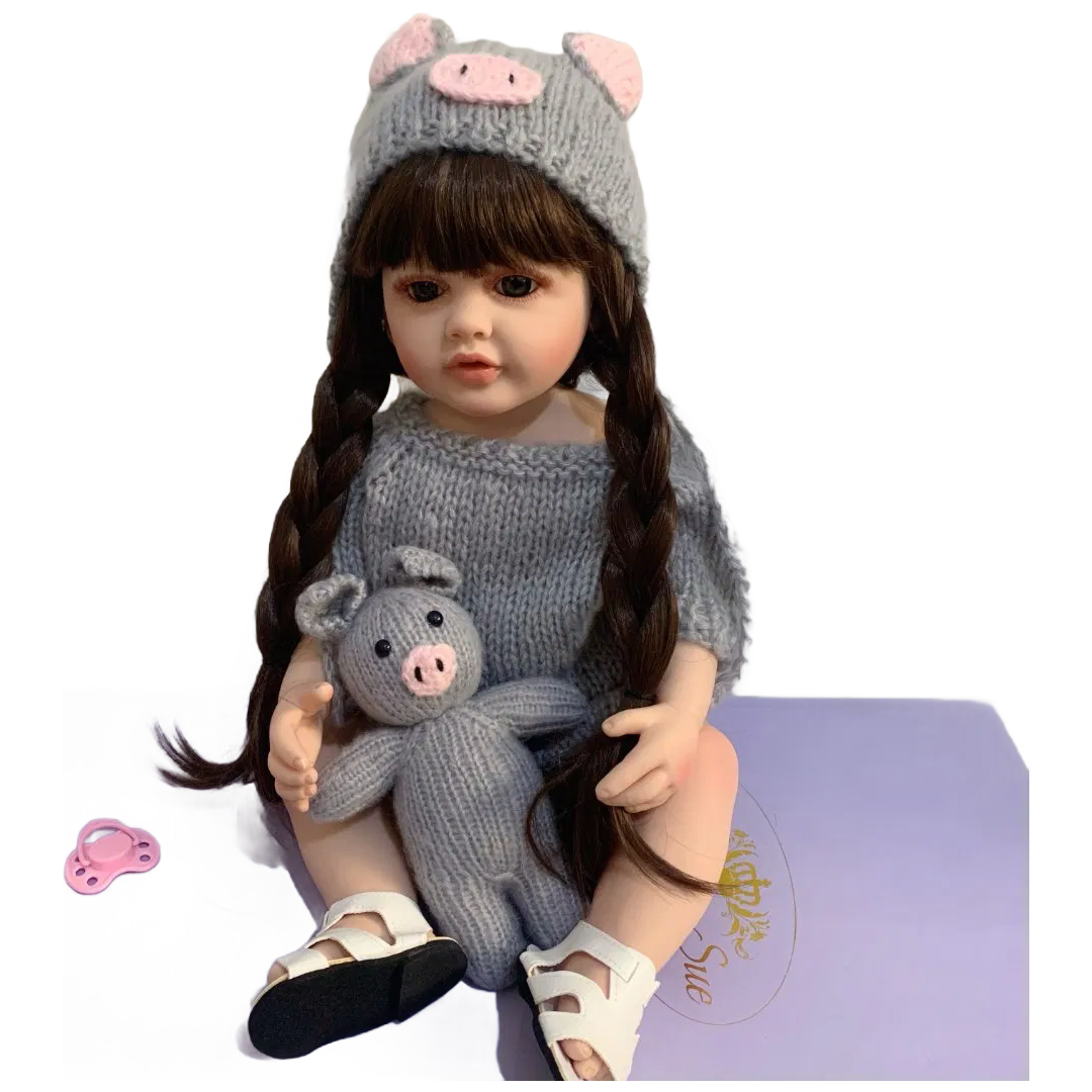 55cm Full Body Soft Silicone Reborn Toddler Doll - Lifelike Baby Doll Gift for Kids Collection