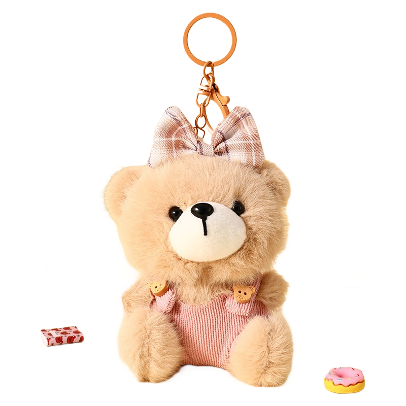 Premium Quality Cartoon Plush Bear Keychain - Customizable Size & Colors Factory Direct