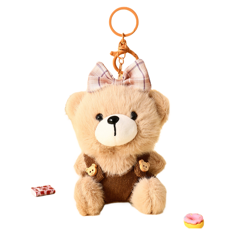 Premium Quality Cartoon Plush Bear Keychain - Customizable Size & Colors Factory Direct