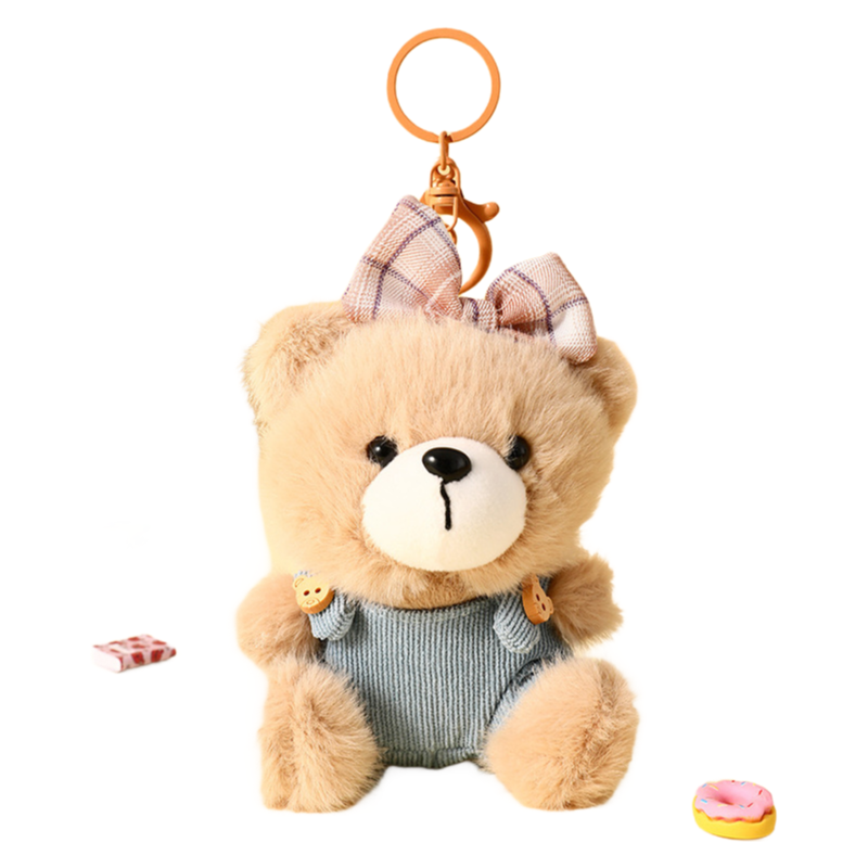 Premium Quality Cartoon Plush Bear Keychain - Customizable Size & Colors Factory Direct