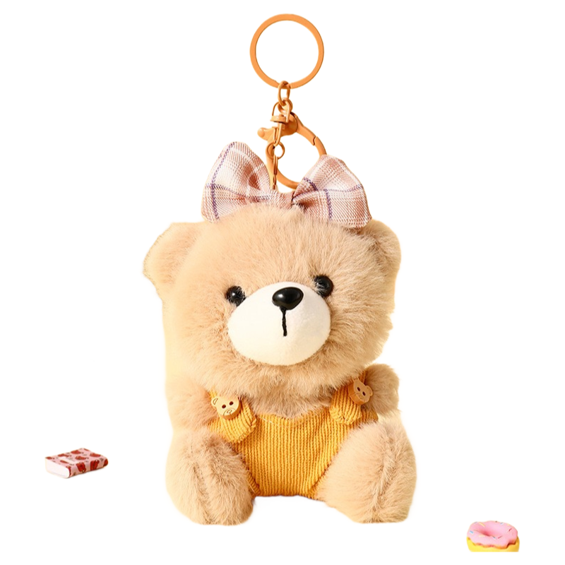 Premium Quality Cartoon Plush Bear Keychain - Customizable Size & Colors Factory Direct