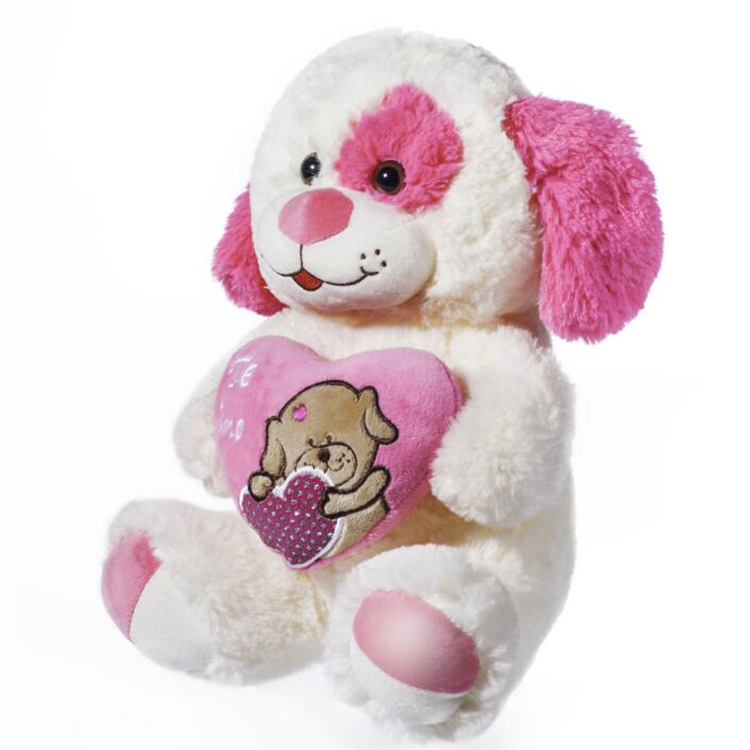 Premium Quality 30cm Valentine's Day Plush Dog Toy with Custom Logo Option