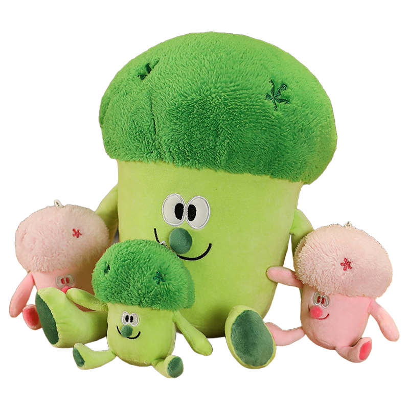 Bulk Order Soft Broccoli and Cauliflower Plush Pillows with Machine Production and Fast Delivery