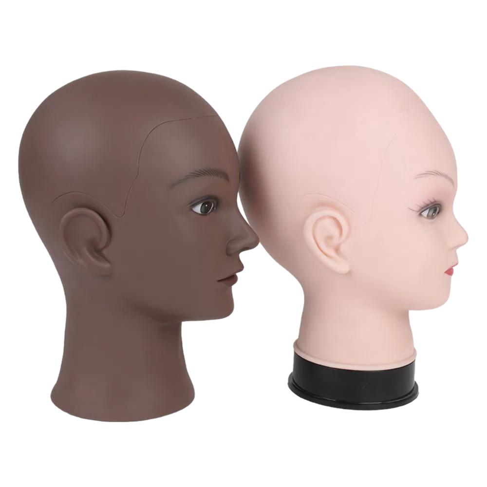 High-Quality Beige & Dark Brown Mannequin Heads for Wig Making and Jewelry Display