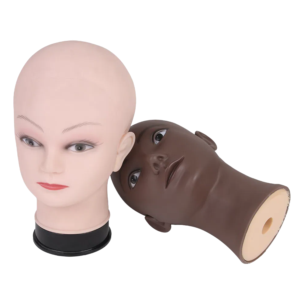 High-Quality Beige & Dark Brown Mannequin Heads for Wig Making and Jewelry Display