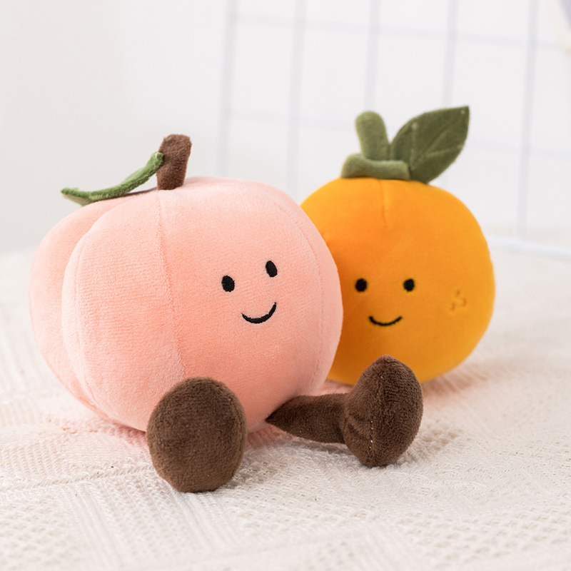 Custom Fruit Plush Toys Wholesale - Soft Stuffed Eggplant Honey Peach Banana Pear Dolls for OEM
