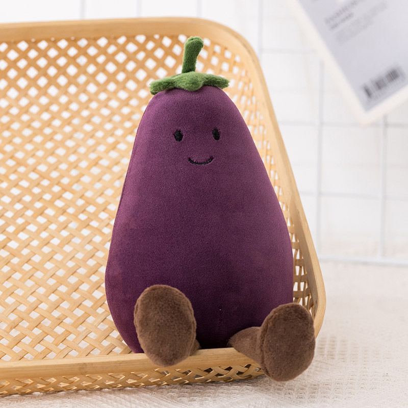 Custom Fruit Plush Toys Wholesale - Soft Stuffed Eggplant Honey Peach Banana Pear Dolls for OEM