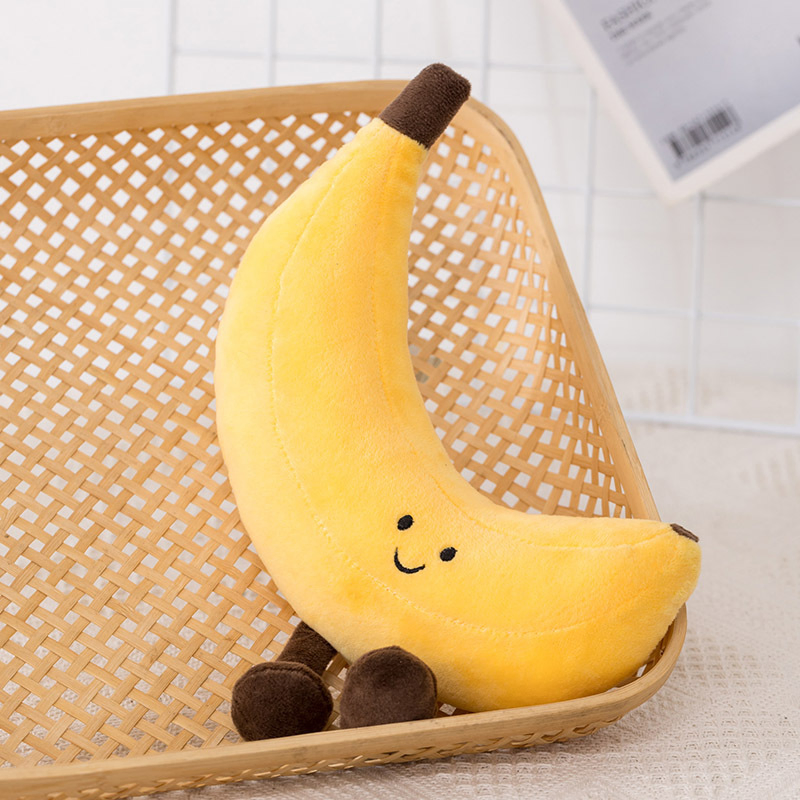 Custom Fruit Plush Toys Wholesale - Soft Stuffed Eggplant Honey Peach Banana Pear Dolls for OEM