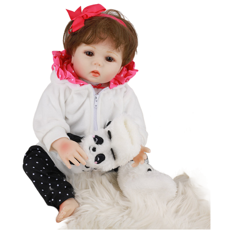 19 Inch Full Body Silicone Reborn Baby Doll - Lifelike Realistic Newborn Toddler Doll Gift