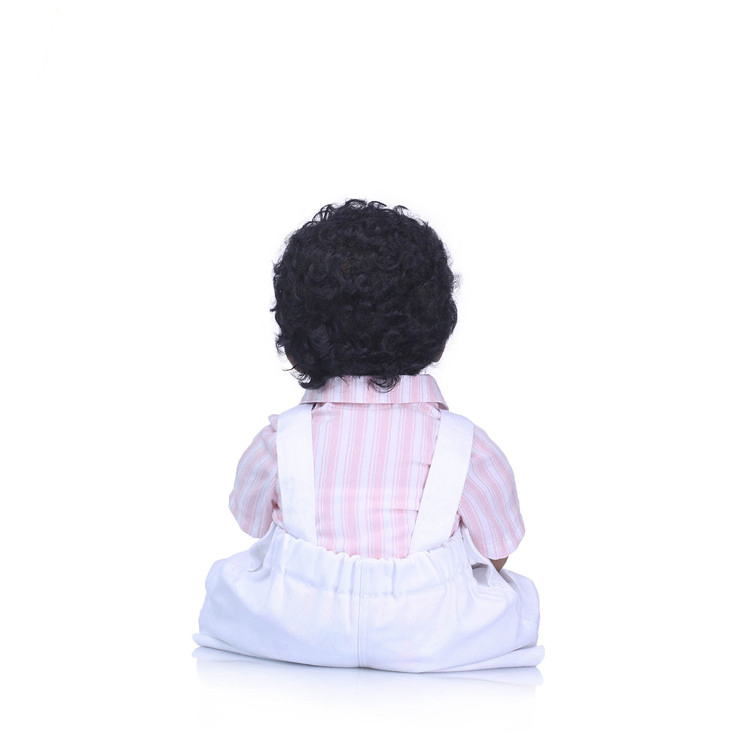 50cm Realistic African American Reborn Baby Doll Silicone Full Body Boy Toy for Kids Ages 3+