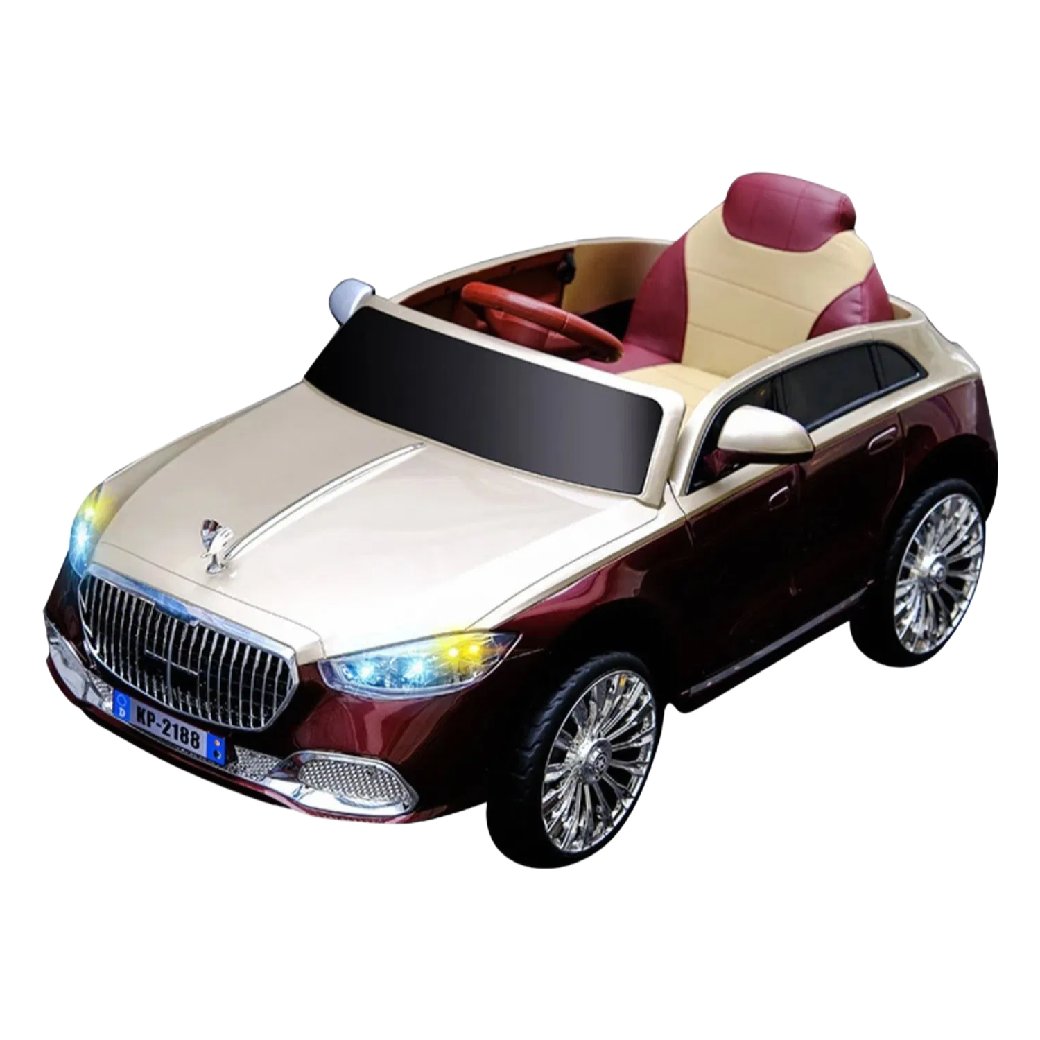 Premium Kids Electric Ride On Car Toy with LED Lights and Rocking Function - Multi-functional Remote Control Racing Car