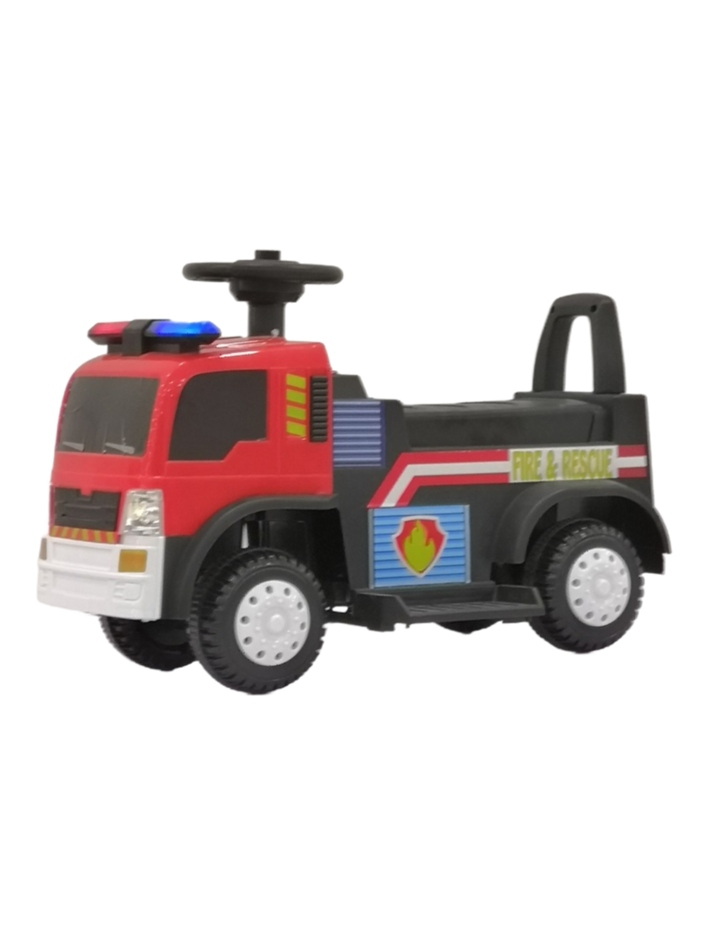 Kids Electric Ride-On Fire Truck Toy with Bluetooth Remote Control - 6V Battery Powered
