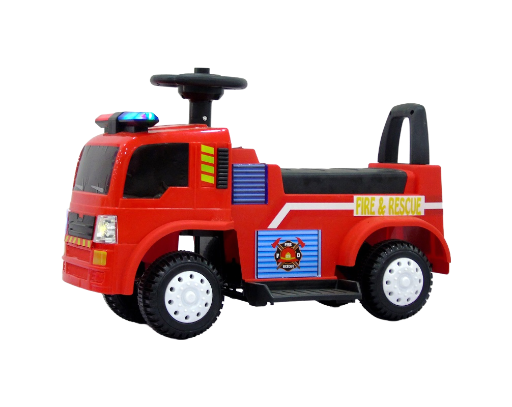 Kids Electric Ride-On Fire Truck Toy with Bluetooth Remote Control - 6V Battery Powered