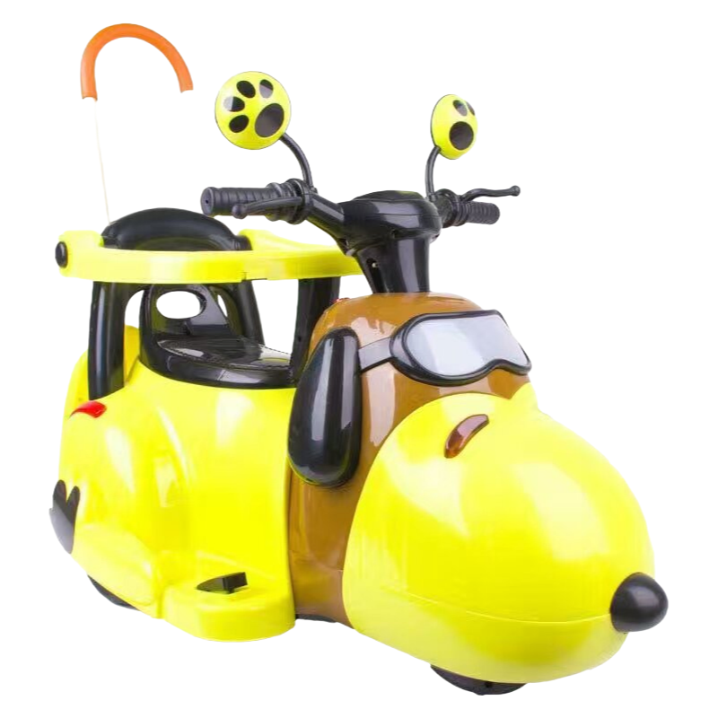 Custom Pink/White/Yellow Baby Tricycle - 6V4.5 Battery Powered Ride-On Toy with Safety Guardrail