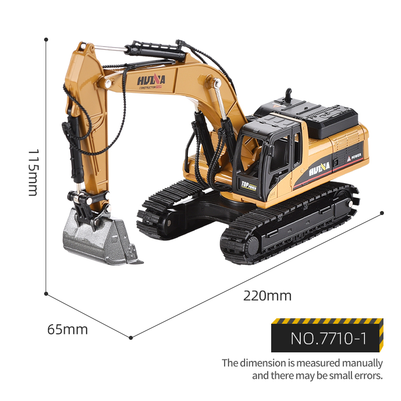1:50 Scale Die-Cast Metal Excavator Toy for Kids - Yellow Construction Vehicle Model ZHL1710