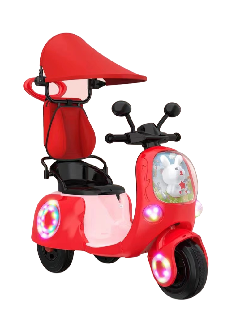 LB-M02 Plastic Kids Electric Ride-On Car with Remote Control and LED Lights for 3-8 Years Old