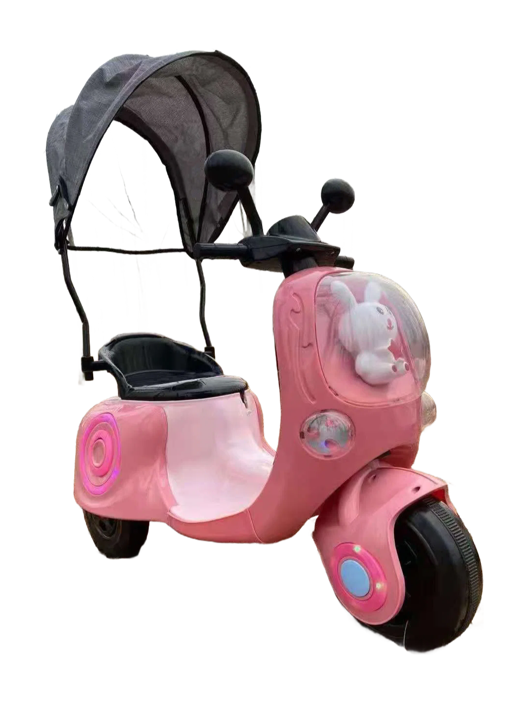 LB-M02 Plastic Kids Electric Ride-On Car with Remote Control and LED Lights for 3-8 Years Old
