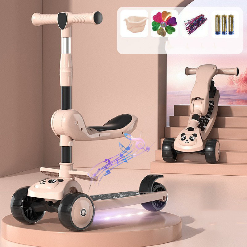 Factory Direct Children's 3-Wheel Scooter with Removable Seat - Max Speed 3.6km/h