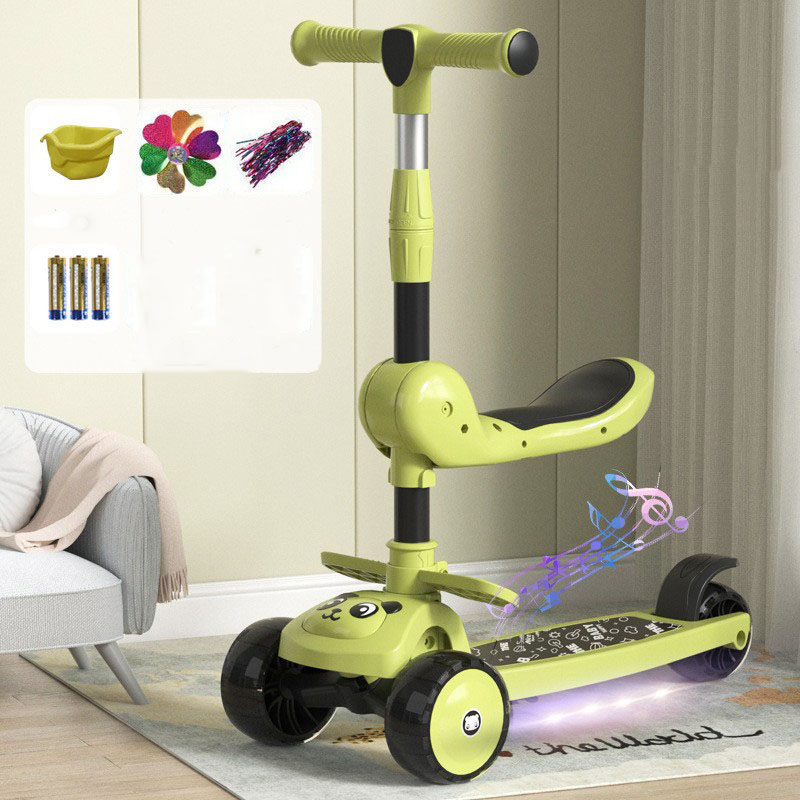 Factory Direct Children's 3-Wheel Scooter with Removable Seat - Max Speed 3.6km/h