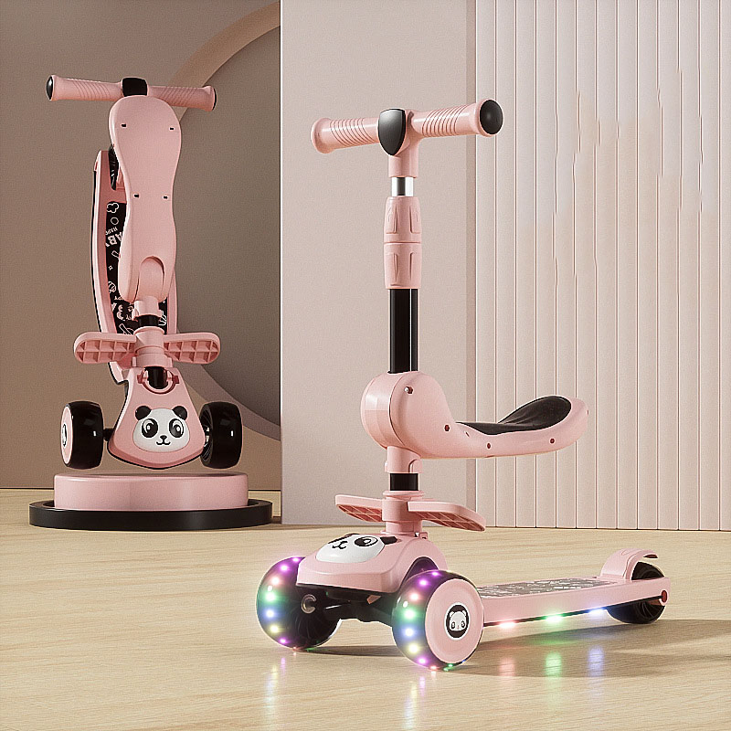 Factory Direct Children's 3-Wheel Scooter with Removable Seat - Max Speed 3.6km/h