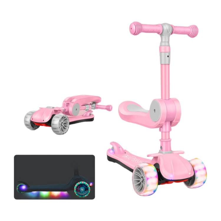 Factory Direct 3 Wheeled Kids Scooter with Seat - Max Speed 3.6km/h for Safe Riding