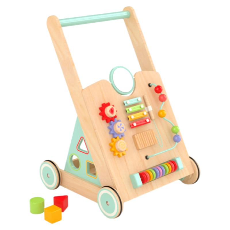 Premium Wooden Baby Walker Toy for Toddlers - Safe Basswood Push & Pull Toy with CE Certification