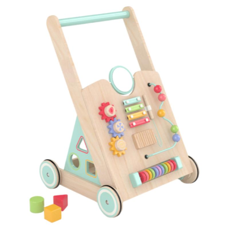Premium Wooden Baby Walker Toy for Toddlers - Safe Basswood Push & Pull Toy with CE Certification