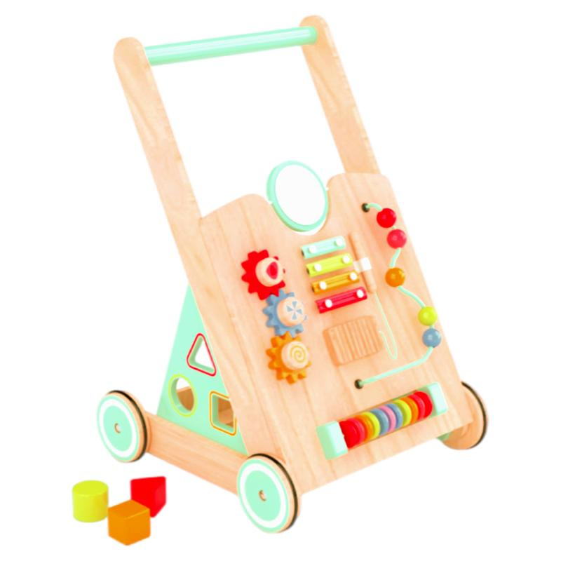 Premium Wooden Baby Walker Toy for Toddlers - Safe Basswood Push & Pull Toy with CE Certification