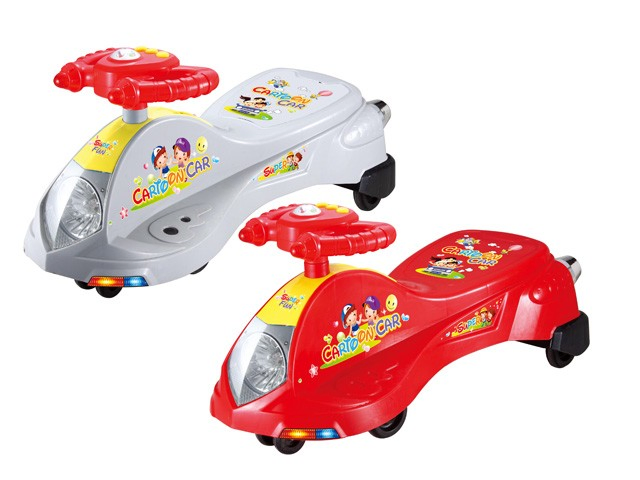 Kids Twist Swing Car with Music - Outdoor Sports Ride-On Toy for Children 3-8 Years