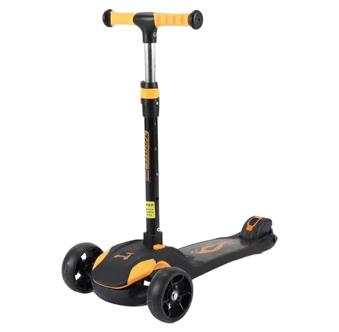 Foldable Kick Scooter for Kids - 3 Wheel Adjustable Height Children's Scooter with PU Wheels