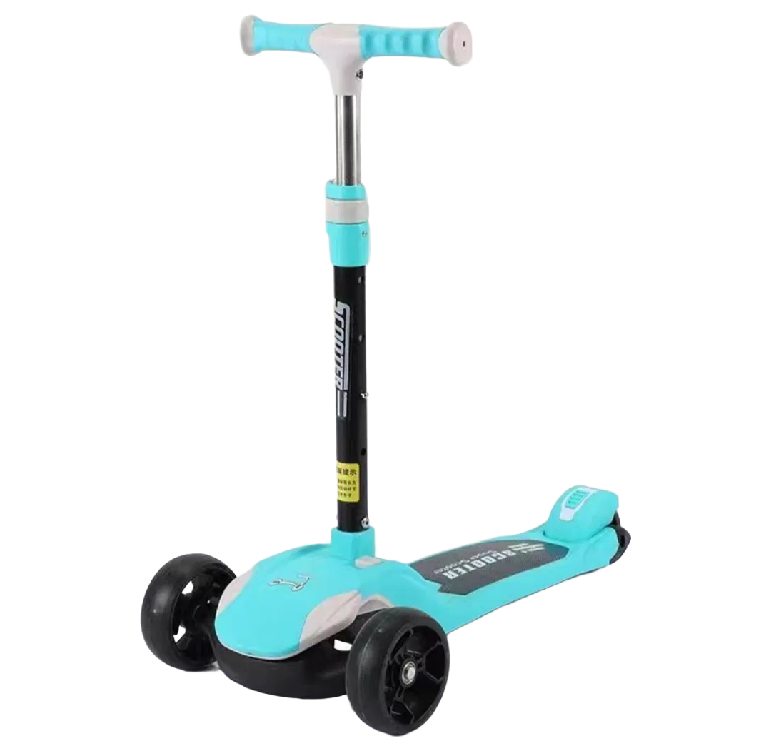 Foldable Kick Scooter for Kids - 3 Wheel Adjustable Height Children's Scooter with PU Wheels