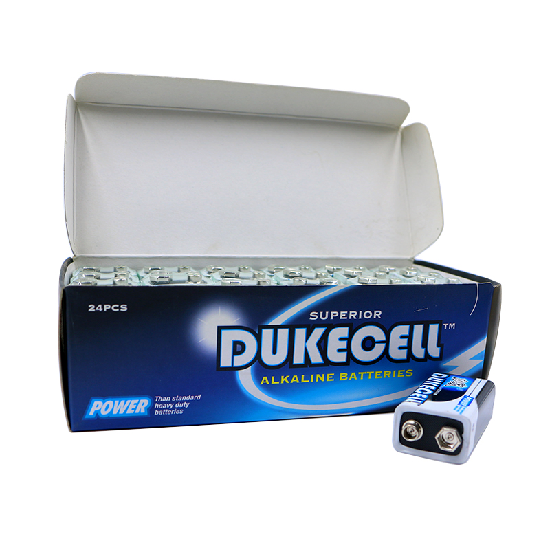 High Performance 9V Alkaline Battery 6LR61 6F22 - CE/RoHS Certified for Smoke Alarms & Electronics