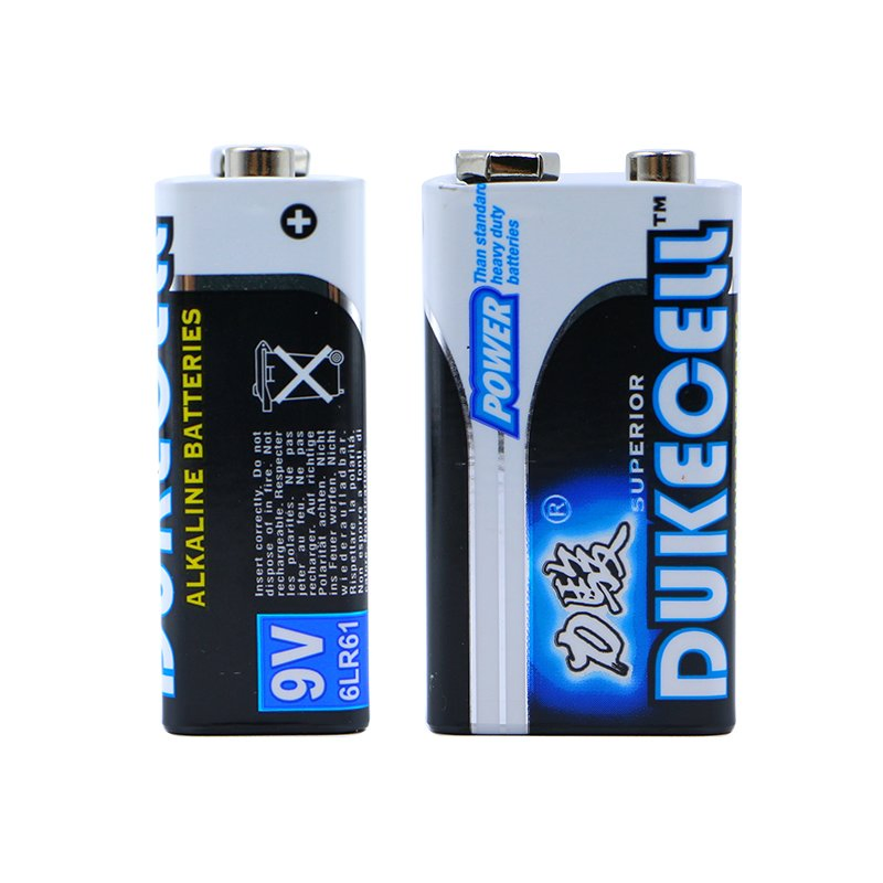 High Performance 9V Alkaline Battery 6LR61 6F22 - CE/RoHS Certified for Smoke Alarms & Electronics