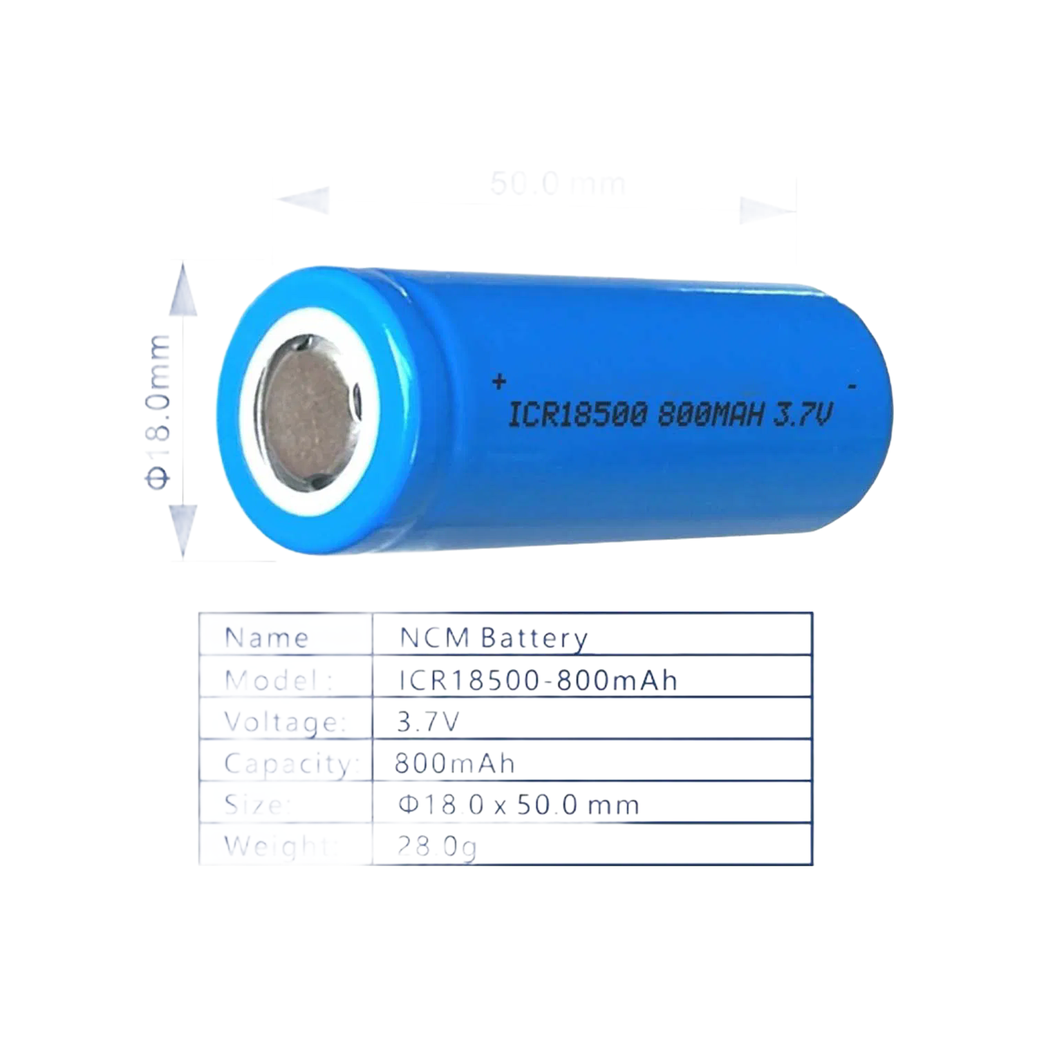 3.7V 18500 Lithium Battery Pack | 800mAh-1400mAh High Capacity Rechargeable Battery for E-Scooters & Power Tools