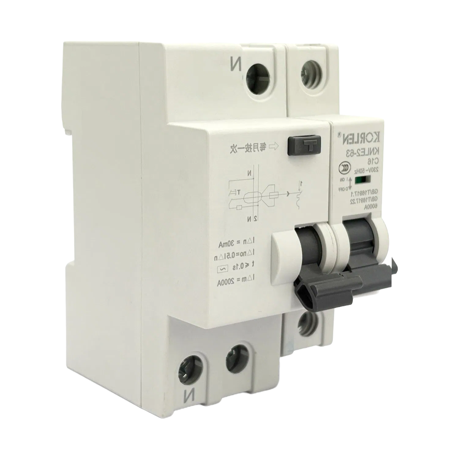 KNLE2-63 C16 High-Speed Circuit Breaker with Overcurrent Protection 16A Frame Class