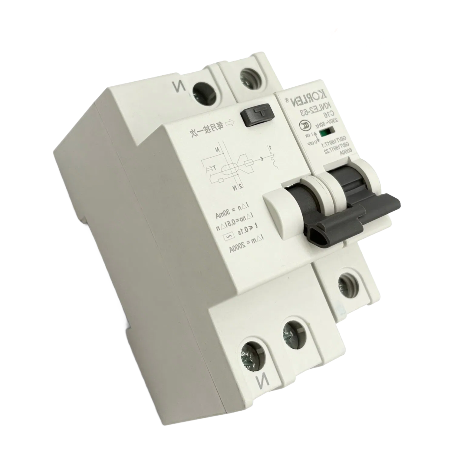 KNLE2-63 C16 High-Speed Circuit Breaker with Overcurrent Protection 16A Frame Class