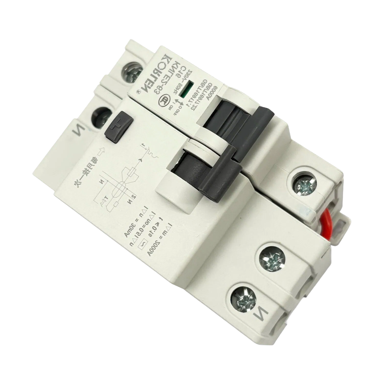 KNLE2-63 C16 High-Speed Circuit Breaker with Overcurrent Protection 16A Frame Class