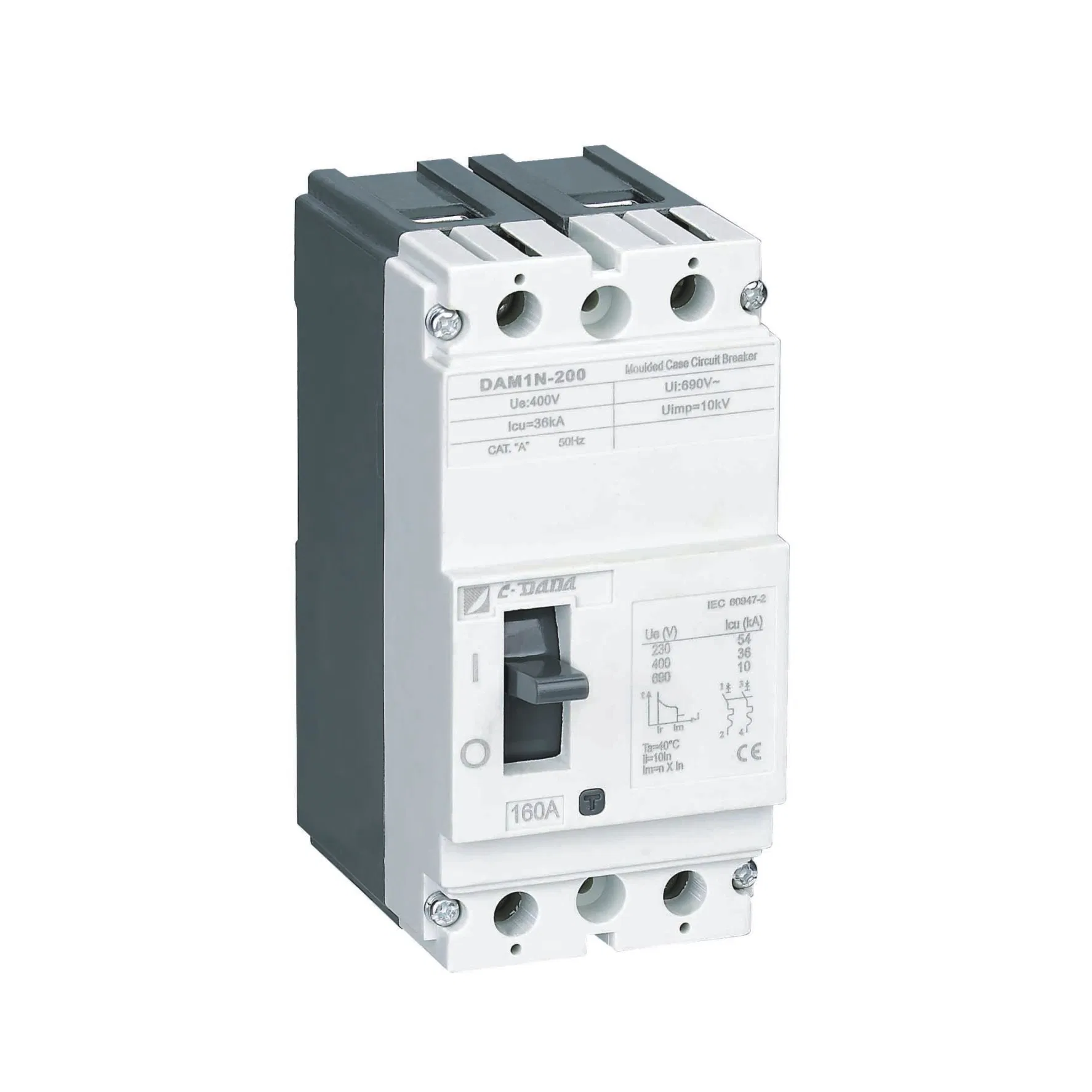 High Performance DAM1 Series MCCB Circuit Breaker with 35kA Breaking Capacity