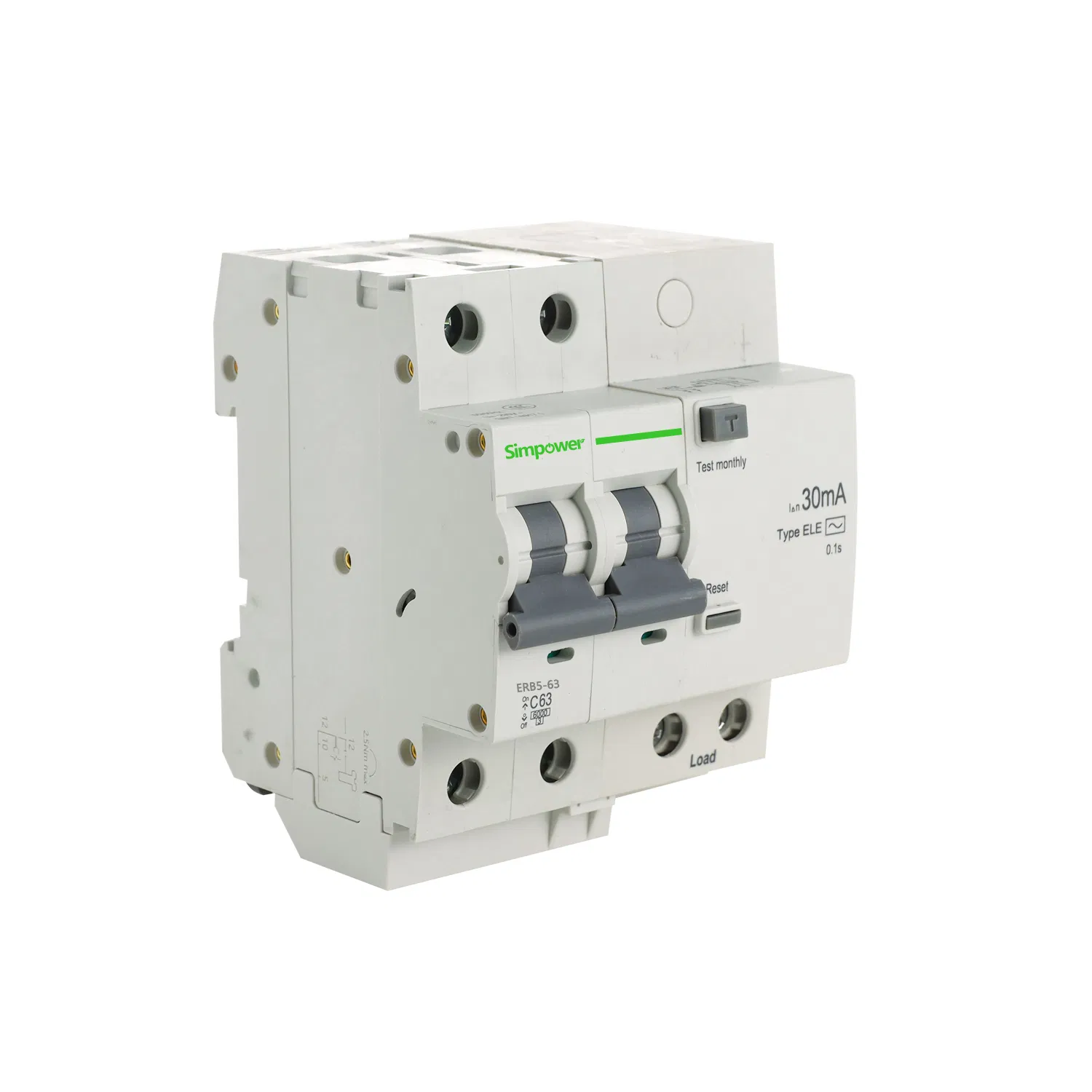 ERB5-63 Miniature Circuit Breaker 6-63A 230/400V with Overload Protection CE CCC Certified