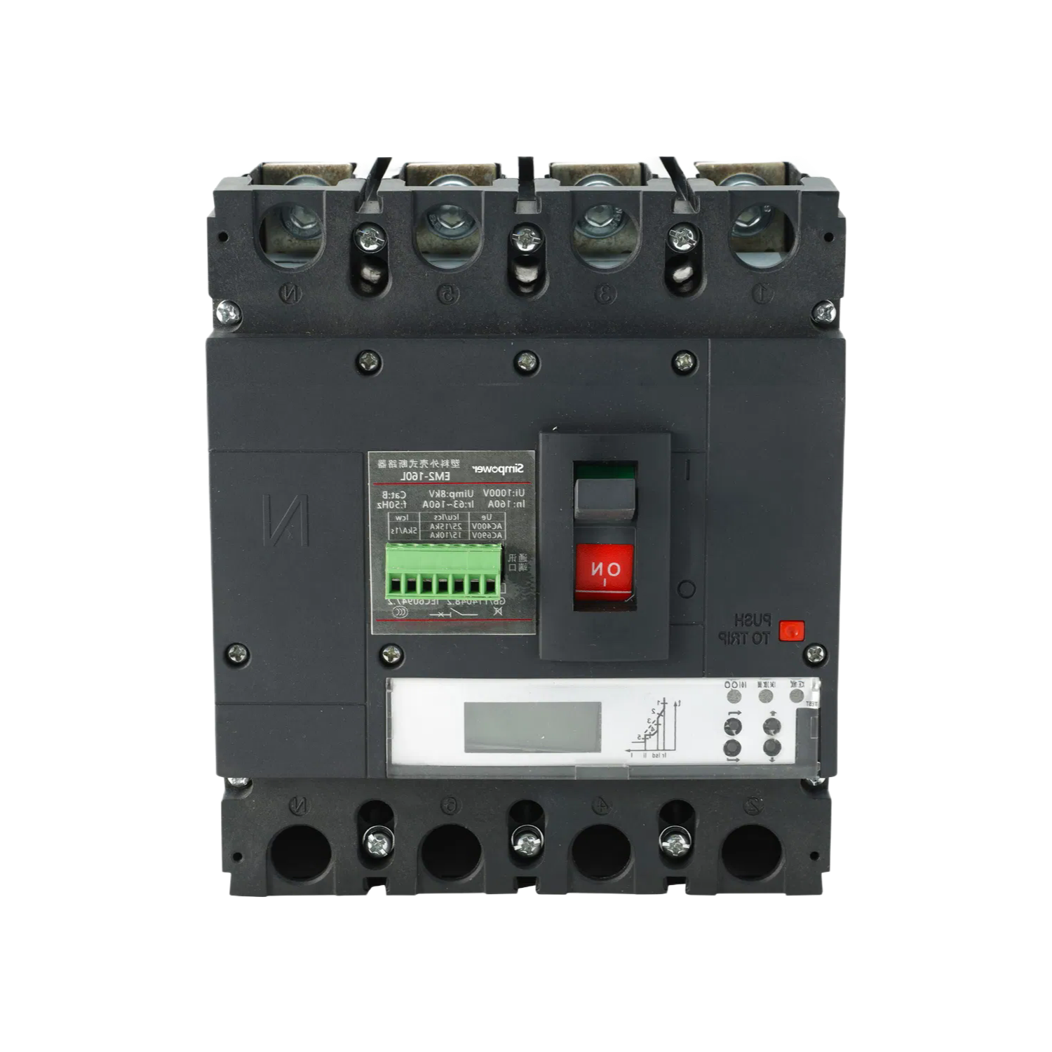 EM2-160L MCCB Circuit Breaker 125-250A 50Hz Air Arc-Extinguishing Fixed Installation