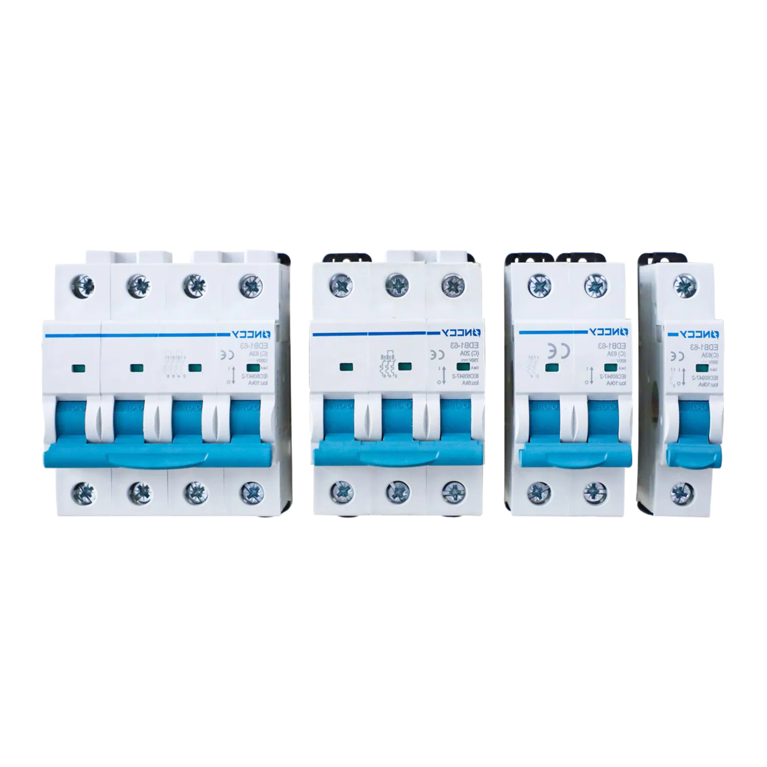 Factory Supply 1P+N 2P 4P RCBO Circuit Breaker with DIN Rail Mounting for Solar Systems
