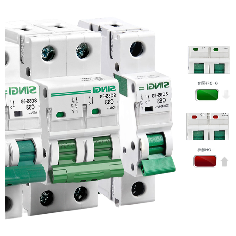 Wholesale Custom SC65-63 MCB with PA66 Nylon, IP20, 10KA Breaking Capacity, IEC60898-1/GB10963.1 Compliance