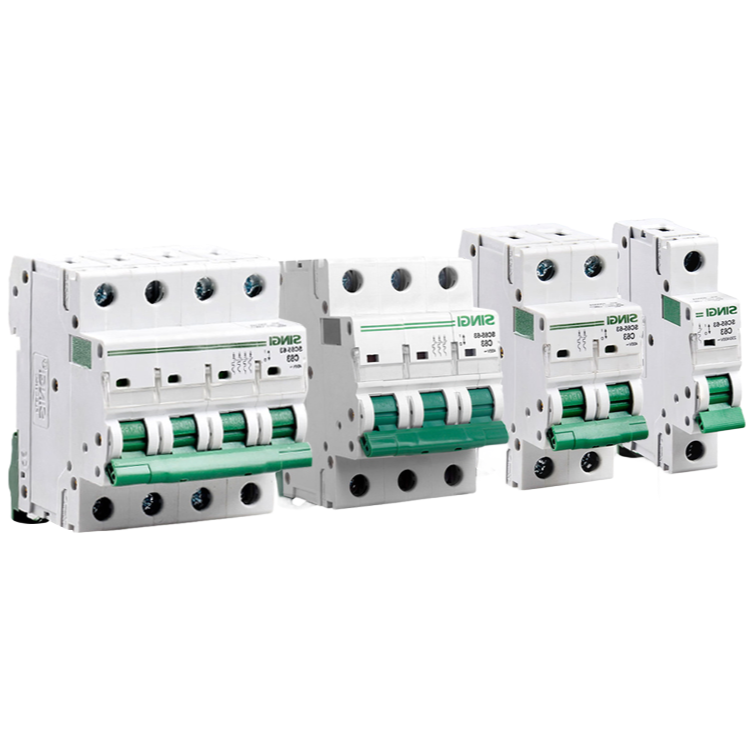 SC65-63 Miniature Circuit Breaker 4P 6A 10KA Breaking Capacity DIN Rail Mount MCB
