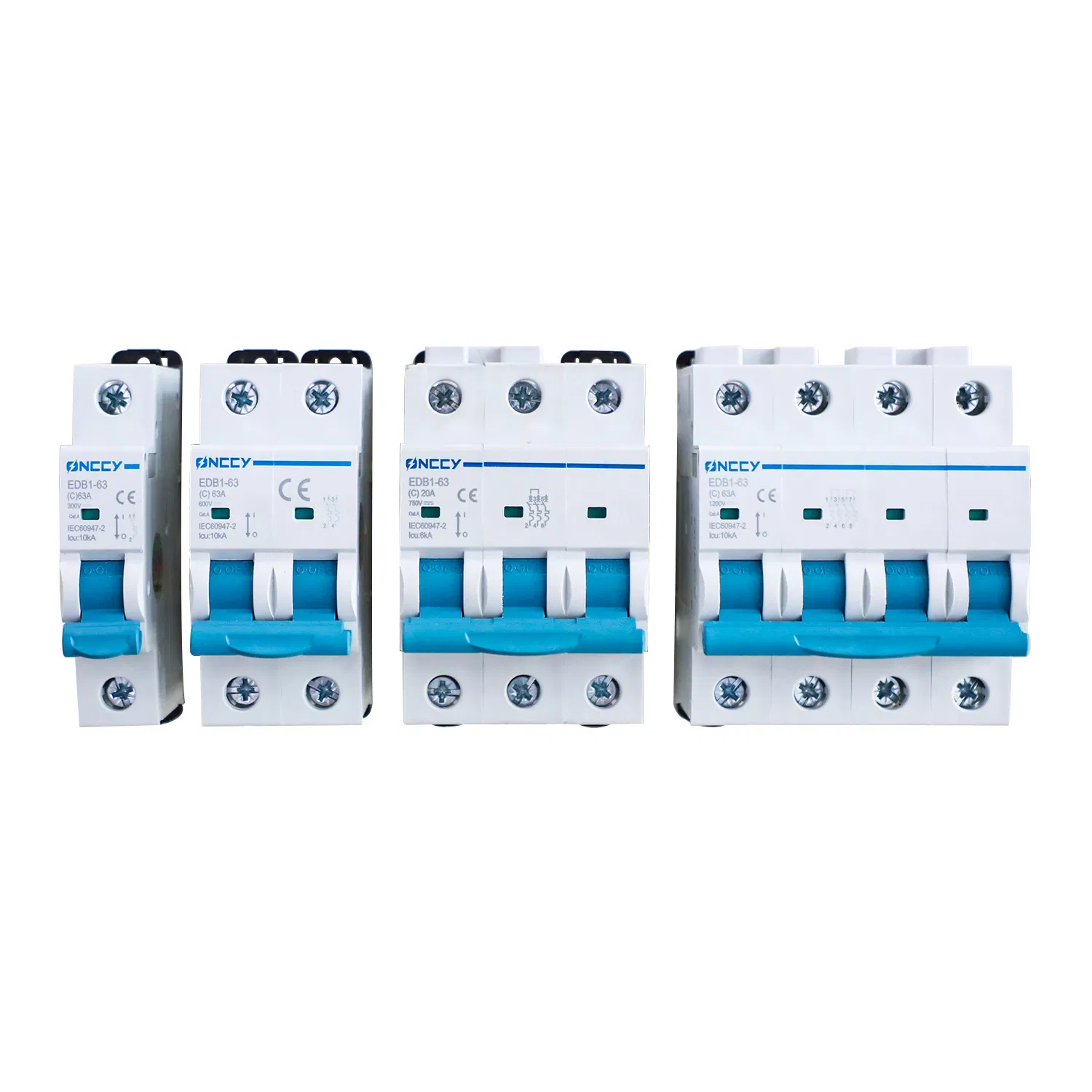 Factory Direct Supply 2P 4P RCBO Circuit Breaker with DIN Rail Mounting for Solar Systems