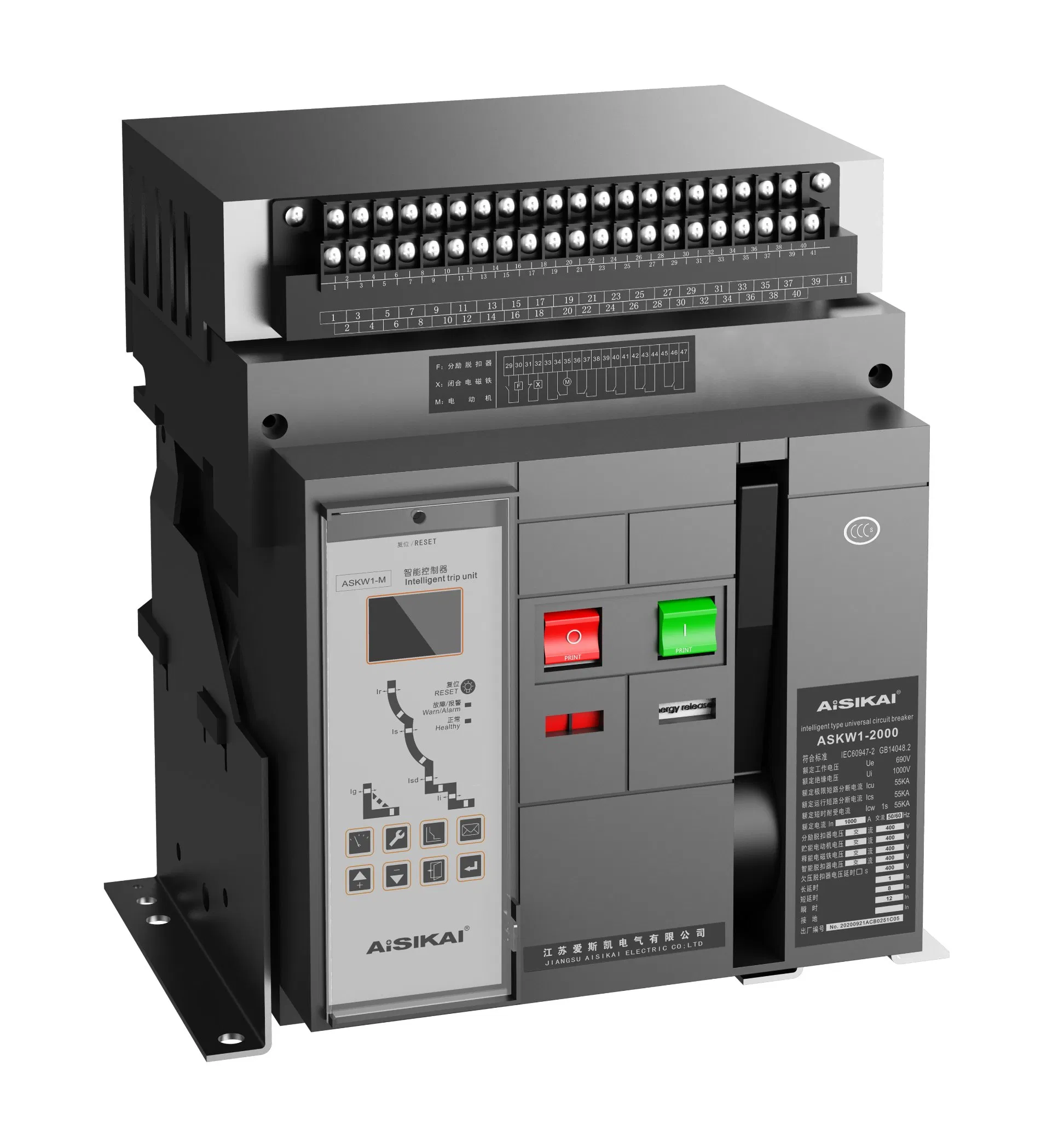 Universal Air Circuit Breaker ASKW1 Series 2000A-6300A for Industrial Power Distribution Systems