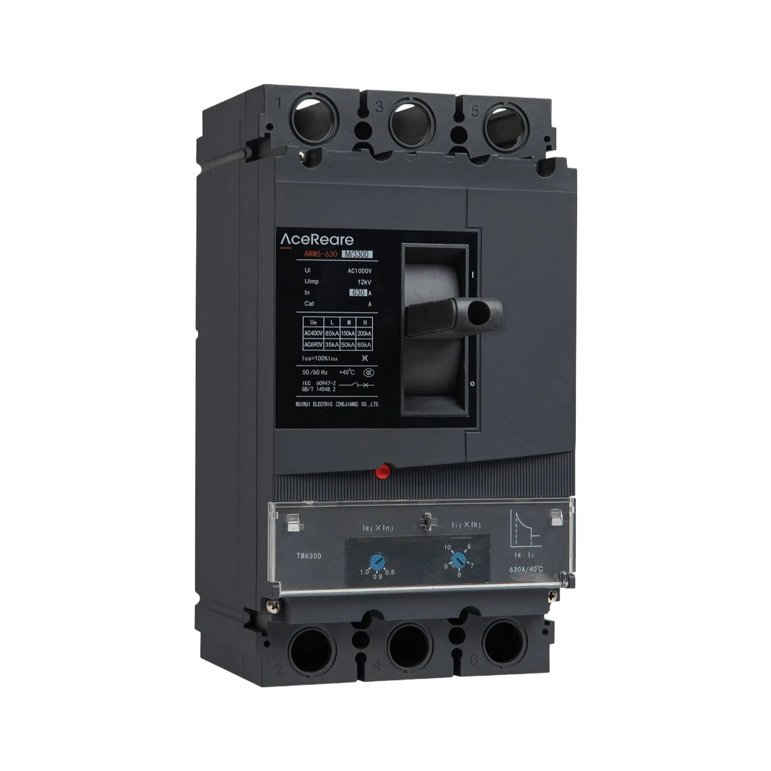 ARM5 Series 630A 3Pole Molded Case Circuit Breaker with High Breaking Capacity MCCB