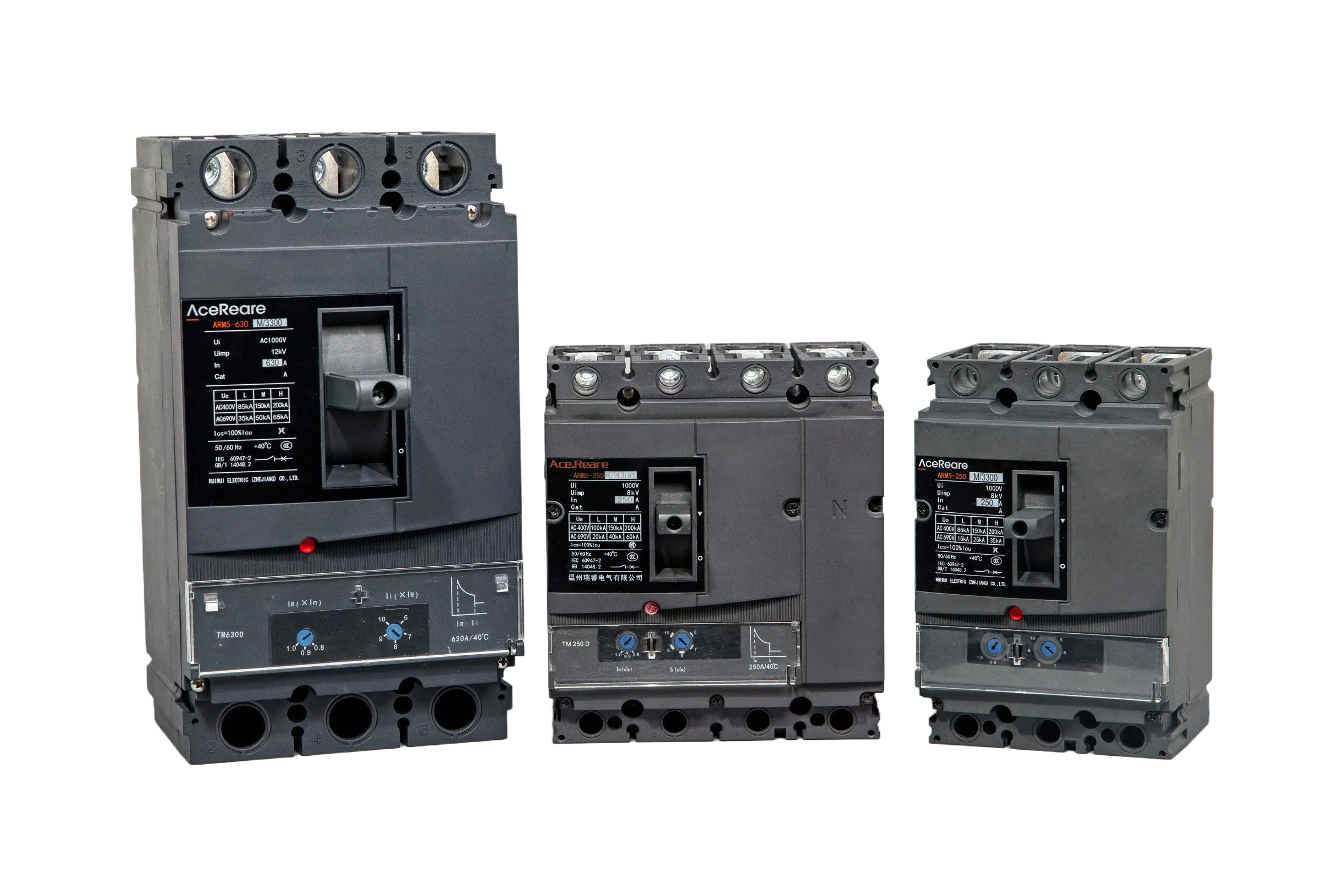 ARM5 Series 630A 3Pole Molded Case Circuit Breaker with High Breaking Capacity MCCB